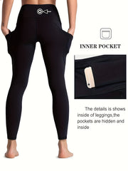 Fleece Liner High Waist Yoga Pants Slim Fit Stretch Sporty Activewear