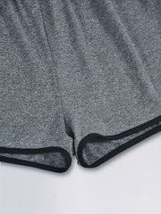 Colorblock Trim Sleep Bottoms Elastic Waistband Shorts Women's Sleepwear