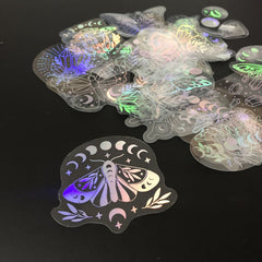 80Pcs Glitter Butterfly Moon Waterproof Stickers