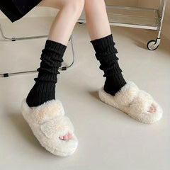 Rib Knit Leg Warmers for Women