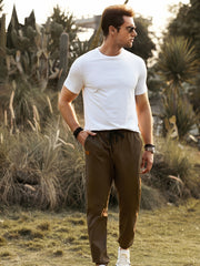 Men's Casual Jogging Pants Cotton Chino Overalls Hiking Sweatpants