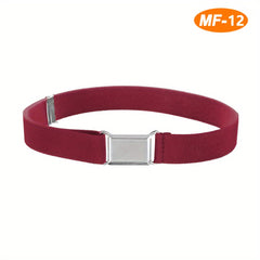 Kids Elastic Solid Pants Belt Adjustable Length Belt