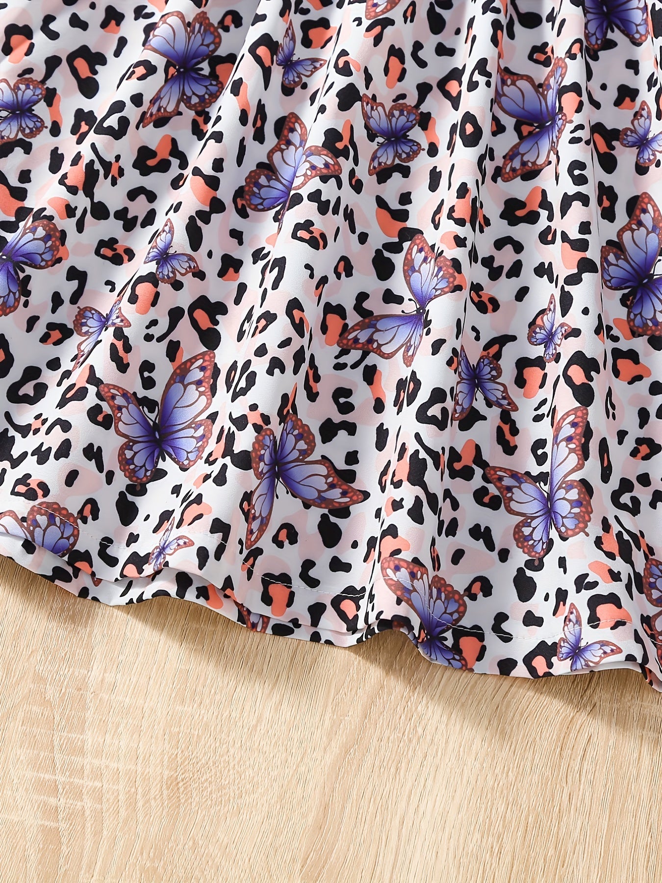 Toddler Girls Butterfly & Leopard Crisscross Back Cami Dress