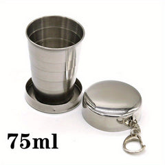 Portable Stackable Metal Folding Cup Telescopic with Keychain