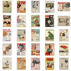 50pcs Classic Retro Posters Doodle Waterproof Stickers DIY Creative Toys