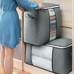Large Capacity Clothes Storage Box Zipper Organizer Dustproof Container
