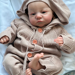 19inch Painted Finished Reborn Baby Doll Awake Newborn Baby Size 3D Skin