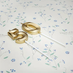 Golden Number 50th Birthday Candle Cake Decoration Set
