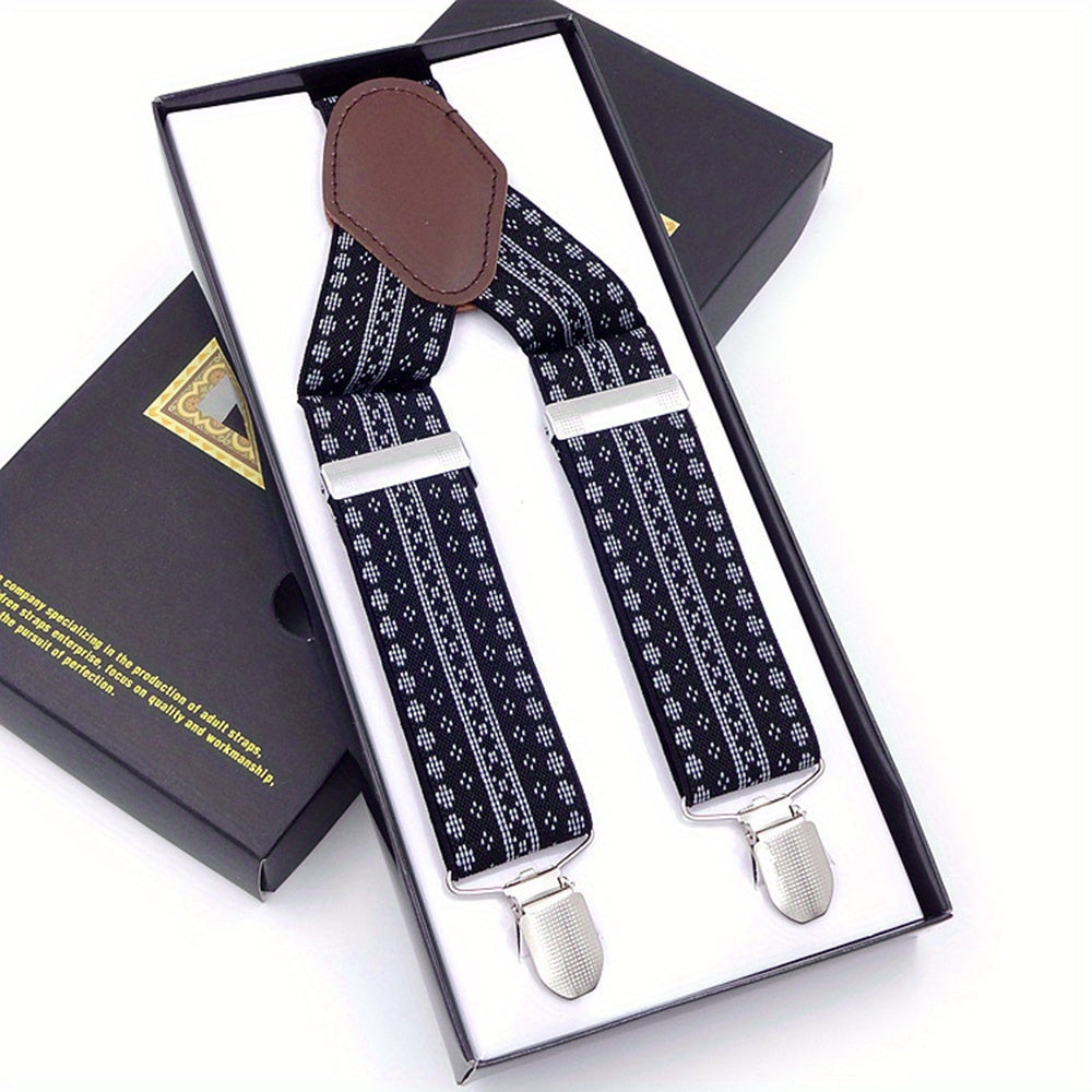 Men's Adjustable Elasticity Suspenders With 3 Clips