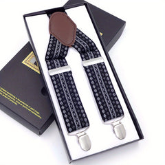 Men's Adjustable Elasticity Suspenders With 3 Clips