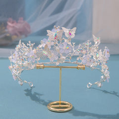 Bridal Pearl Rhinestone Crown Tiara Butterfly Floral Crown Wedding Gift