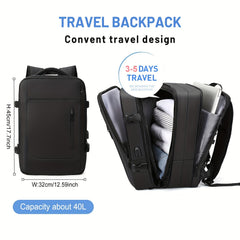 Minimalist Business Travel Storage Backpack Large Expansion