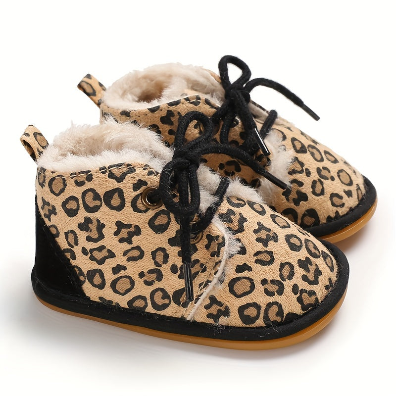 Soft Warm Lace Up Boots for Baby Boys with Fleece Lining