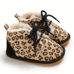 Soft Warm Lace Up Boots for Baby Boys with Fleece Lining