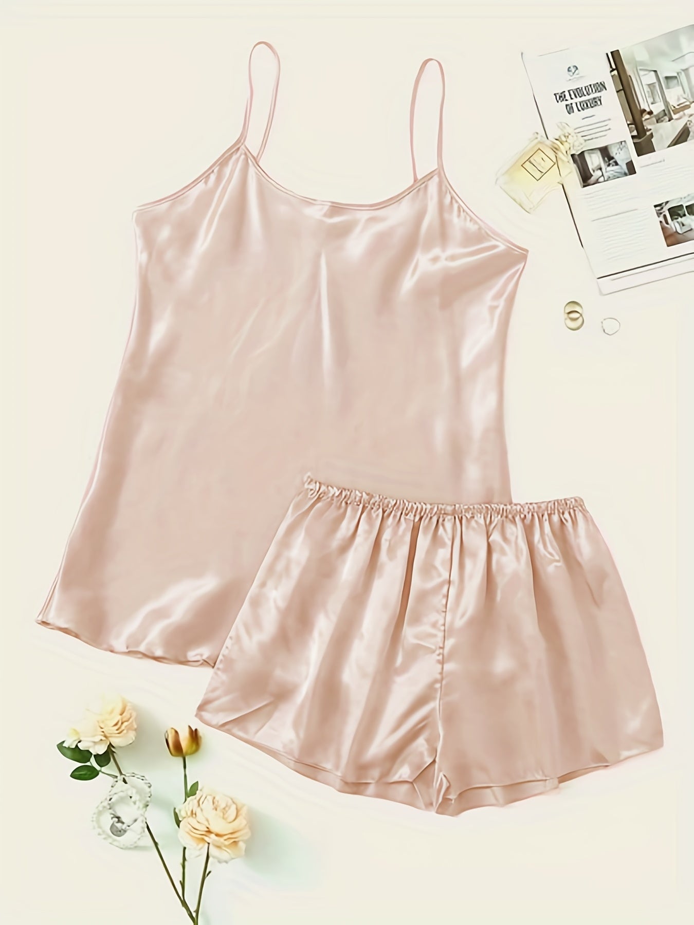 Satin Cami Tops & Shorts Pajama Set