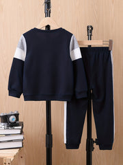 Block Letter Graphic Boys Sweatshirt & Sweatpants Set