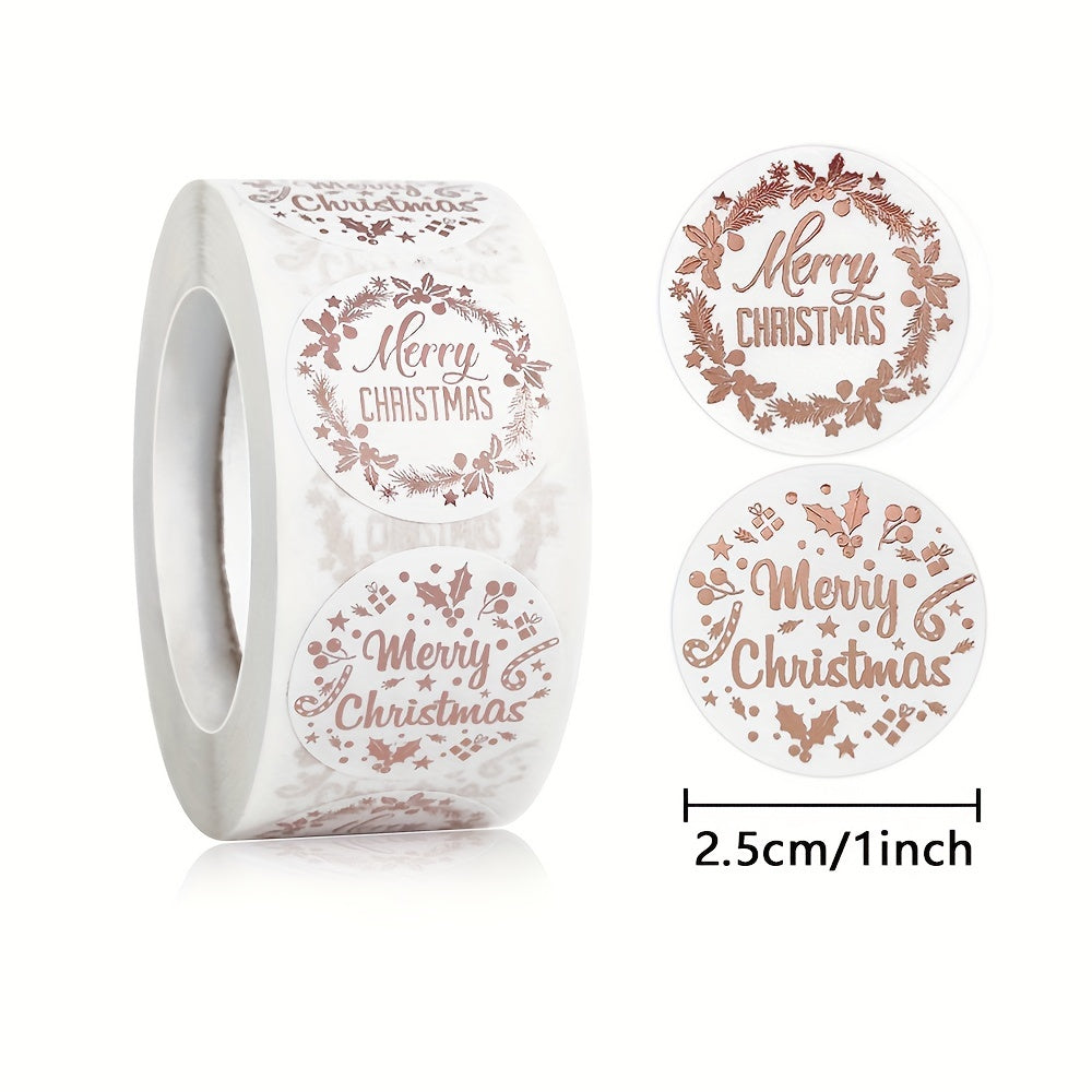 500pcs Christmas Rose Gold Sticker Xmas Gift Card Decoration Sticker