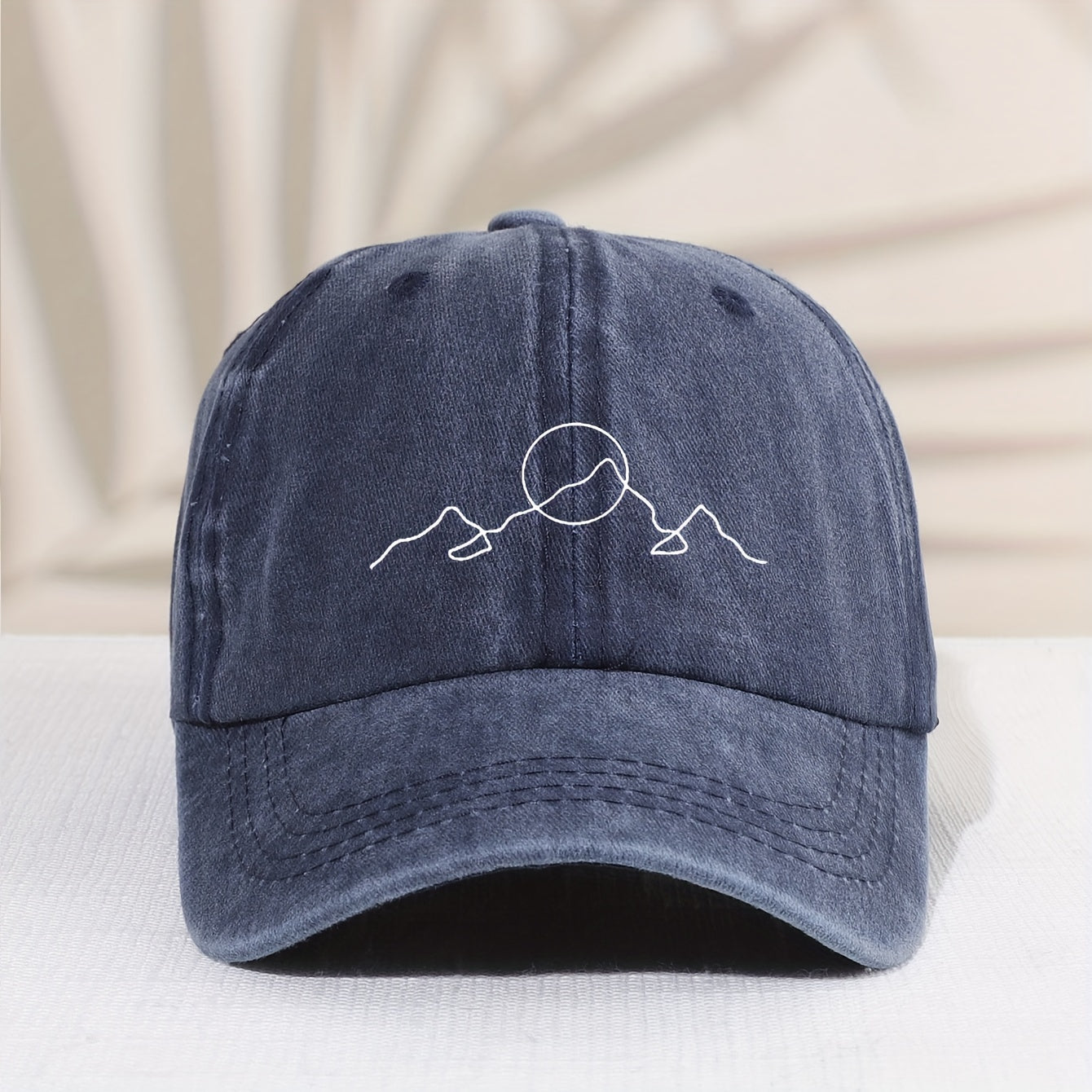 Kids Distressed Vintage Baseball Cap with Mountain Print