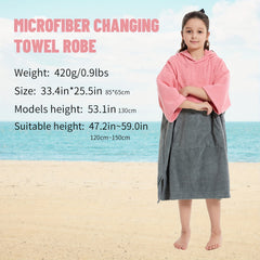 Kids Changing Towel Robe Quick Dry Surf Poncho Microfiber Bath Towels