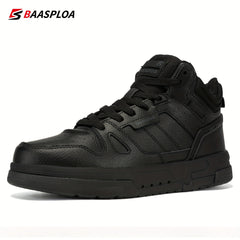 Baasploa Men's High Top Skate Shoes Lace Up Comfy Non Slip Sneakers