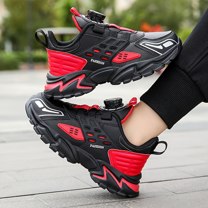 Rotating Buckle Boy's Basketball Shoes Non Slip Sneakers
