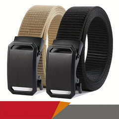 Men's Nylon Belt Alloy Outdoor Automatic Plate Buckle Belt