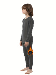 HOPLYNN 2 Packs Warm Outfits Pullover Solid Leggings Boys Girls Sports Kids