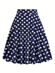 Vintage Floral Print Pleated Skirt