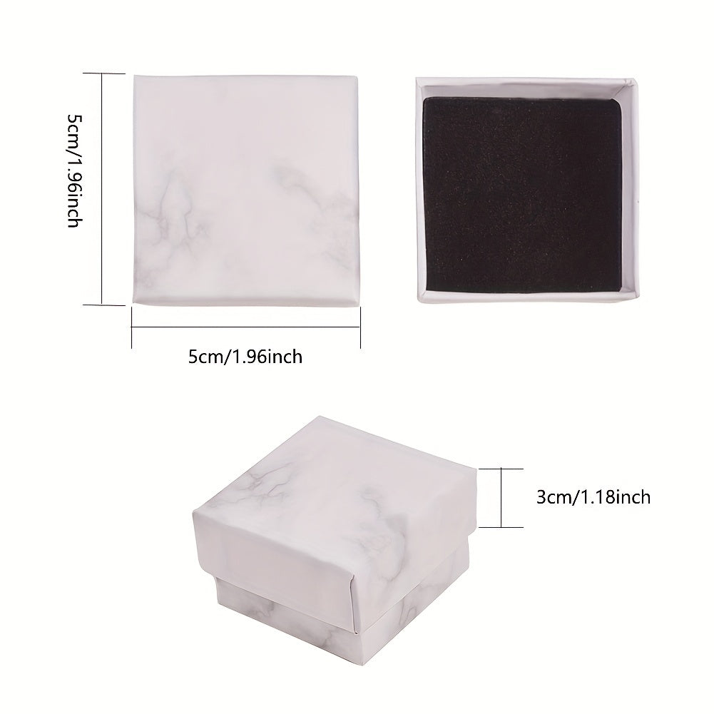 24pcs Square Jewelry Gift Boxes for Rings Earrings Necklaces, Cardboard Packagin