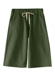 High Rise Wide Leg Drawstring Shorts Women's Plus