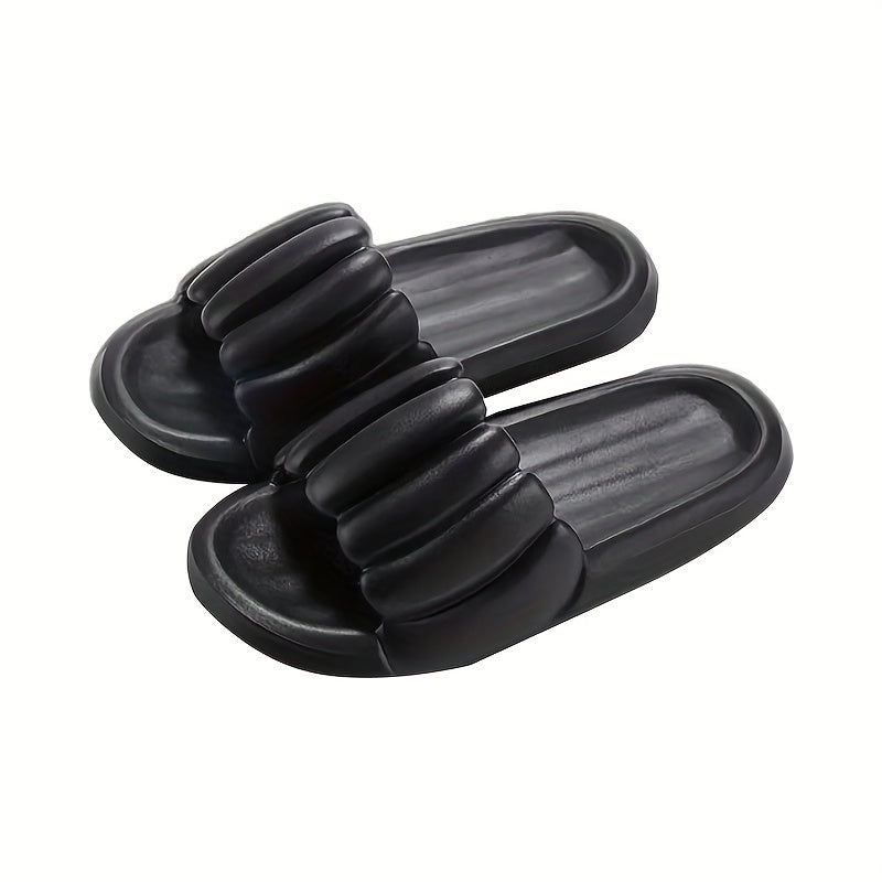 Men's Pumpkin Striped Platform Slides House Slippers