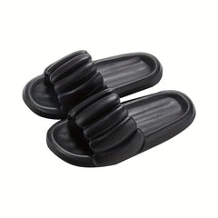 Men's Pumpkin Striped Platform Slides House Slippers
