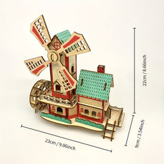 Wooden 3D Puzzle Building Models Puzzle Kits DIY Laser Cut Assembly Model Kit