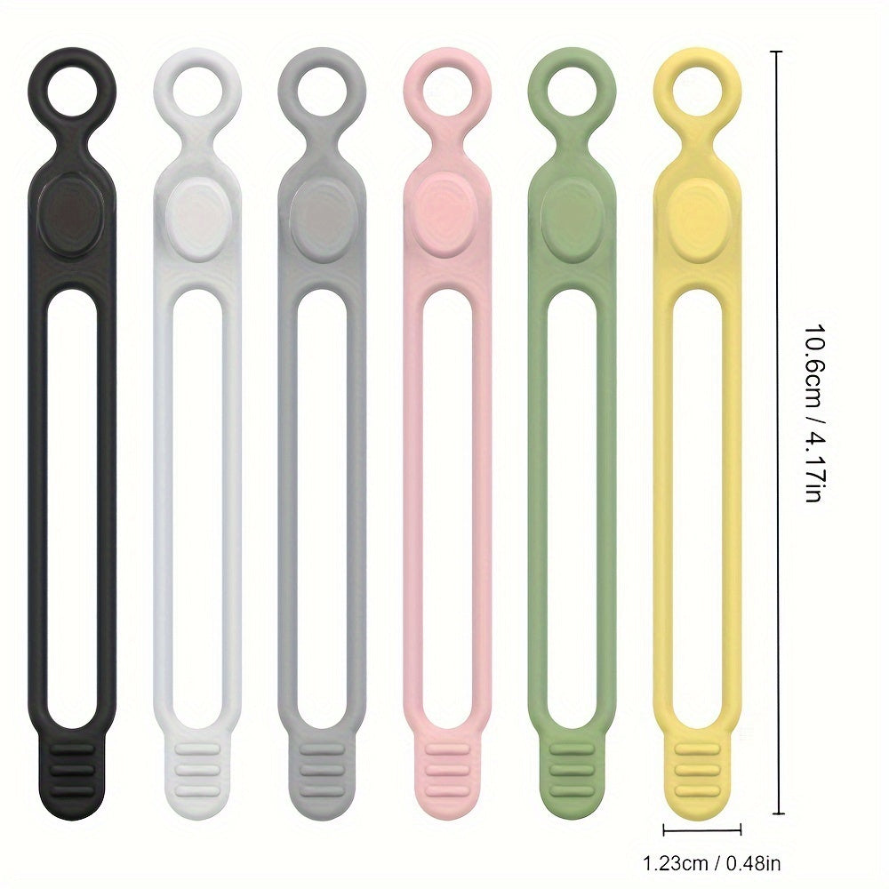 6pcs Silicone Cable Straps Wire Organizer For Earphone Phone Charger