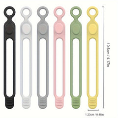 6pcs Silicone Cable Straps Wire Organizer For Earphone Phone Charger