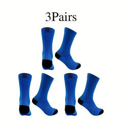 3 Pairs Mid Calf Sports Socks Breathable Sweat Absorbing