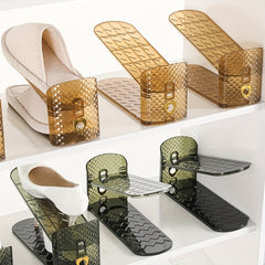Adjustable Plastic Shoe Rack Double Layer Shoe Stacker Space Saving