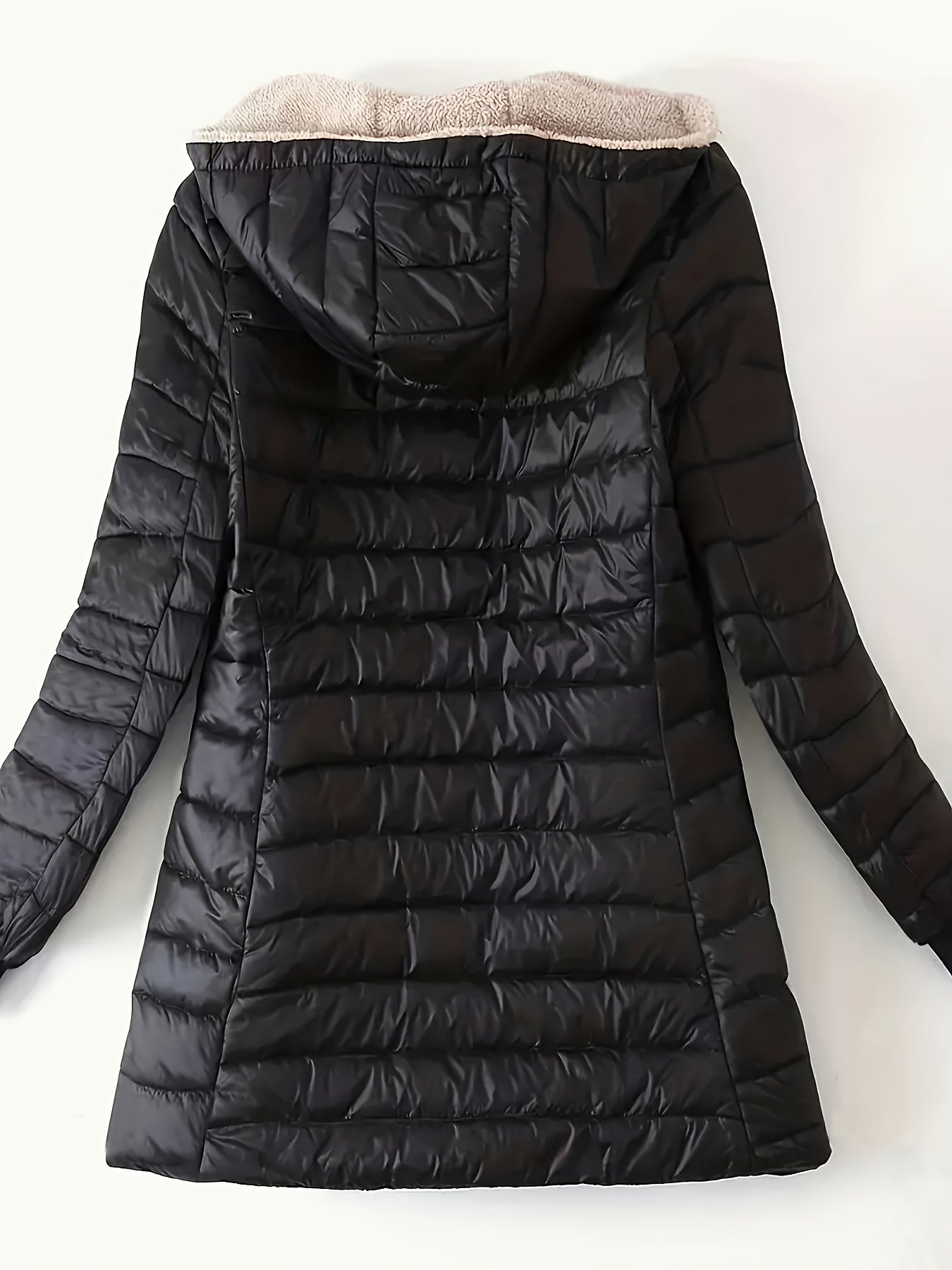Hooded Slim Fit Fleece Padded Jacket Women's Winter Coat