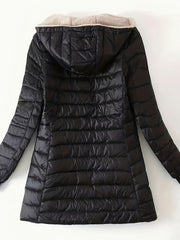 Hooded Slim Fit Fleece Padded Jacket Women's Winter Coat