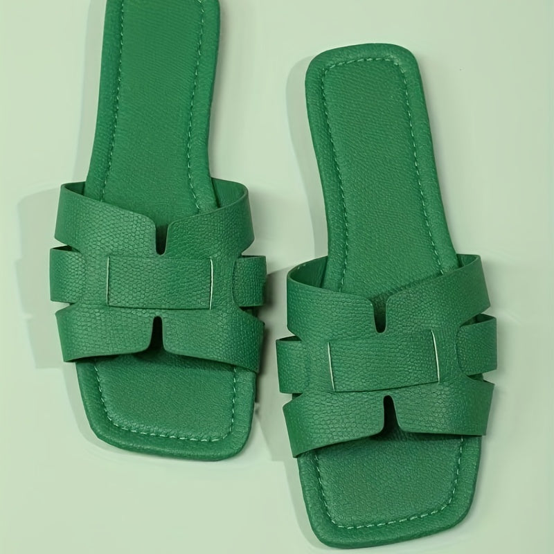 Women's Casual Flat Slides Open Toe Non Slip Shoes