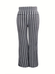 Women's Houndstooth Wide Leg Pants
