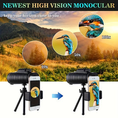 80x100 HD Monocular Telescope High Magnification BAK4 Prism
