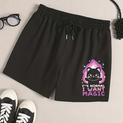 Cartoon Bear Print Lounge Shorts
