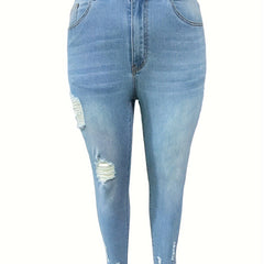 Ripped High Rise Skinny Jeans