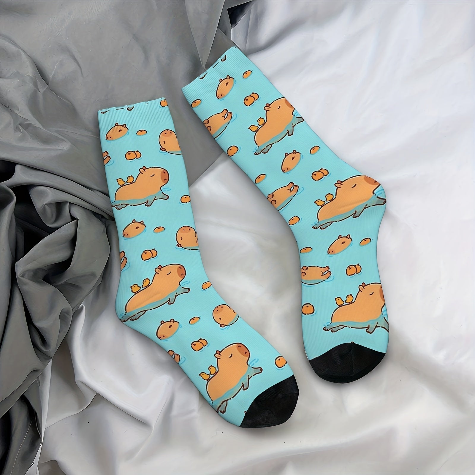 Men's Capybara Pattern Socks Outdoor Cycling Camping Funny Sock