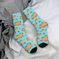 Men's Capybara Pattern Socks Outdoor Cycling Camping Funny Sock