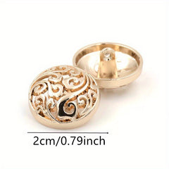10pcs Retro Hollow Metal Buttons DIY Sewing Golden Jacket Coat 15 2