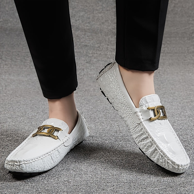 Metal Buckled Decor Loafers Slip-on Comfy Shoes