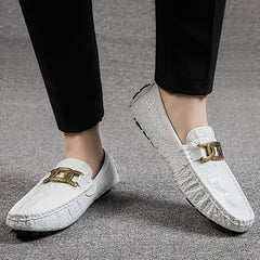 Metal Buckled Decor Loafers Slip-on Comfy Shoes