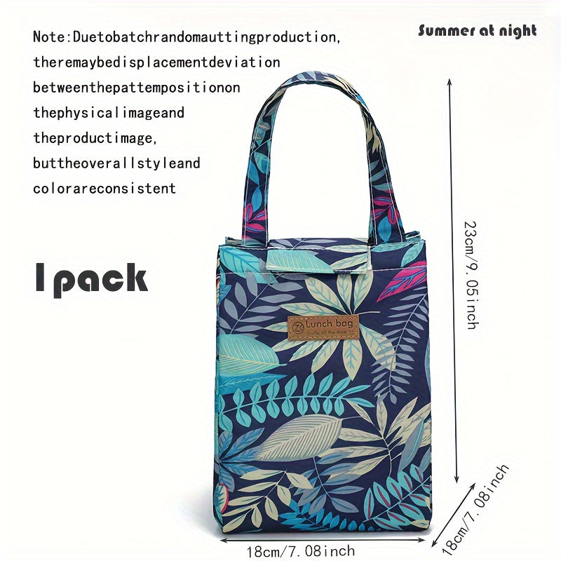 1pc Aluminum Foil Thickened Lunch Bag Insulated Tote Bag Waterproof